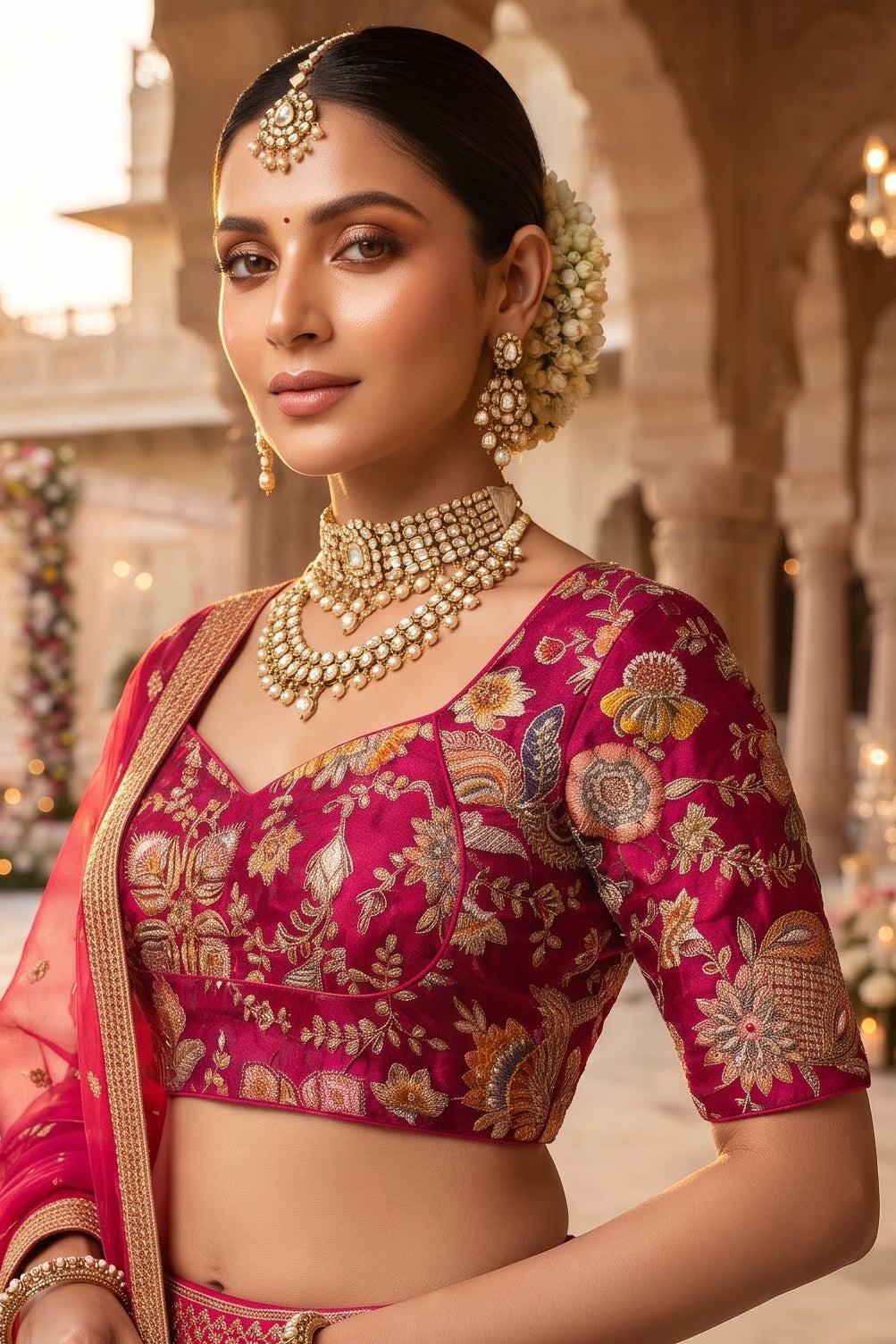 Own The Crown – Designer Zari & Sequins Crepe Blouse