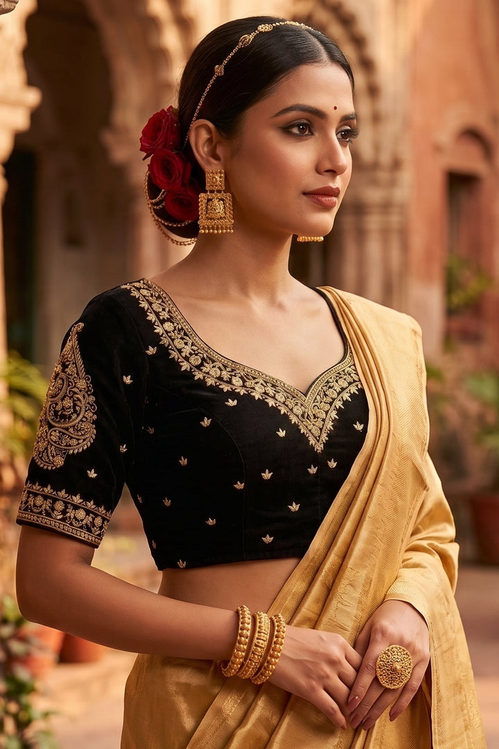 Portrait of Royalty Vichitra Silk Blouse