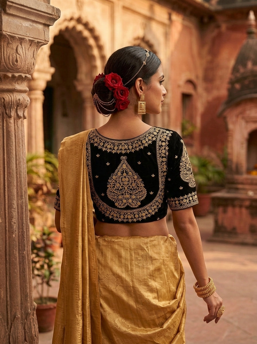 Portrait of Royalty Vichitra Silk Blouse