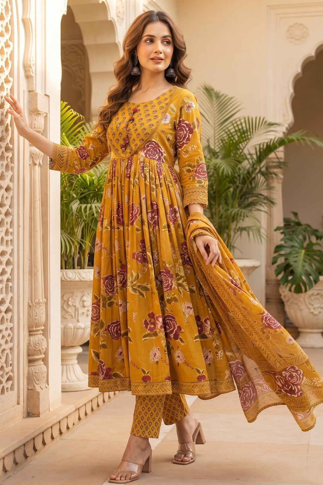 Midnight Shimmer Cotton Kurti Set