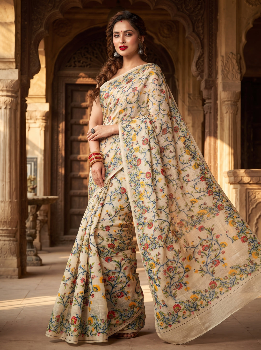 Phoollata Jamdani Exclusive Semi Tussar Jamdani Saree
