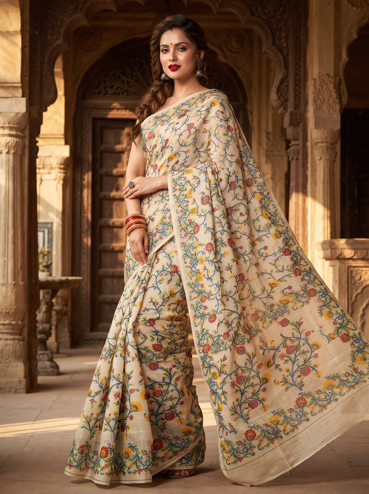 Phoollata Jamdani Exclusive Semi Tussar Jamdani Saree