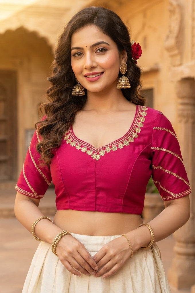 Elegance Becomes Art Vichitra Silk Blouse