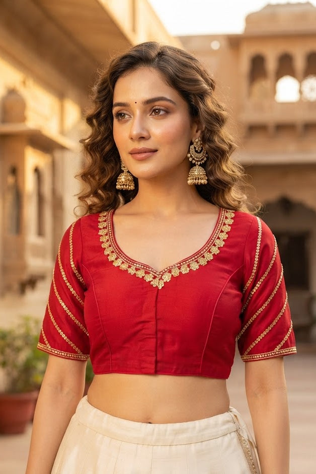 Elegance Becomes Art Vichitra Silk Blouse
