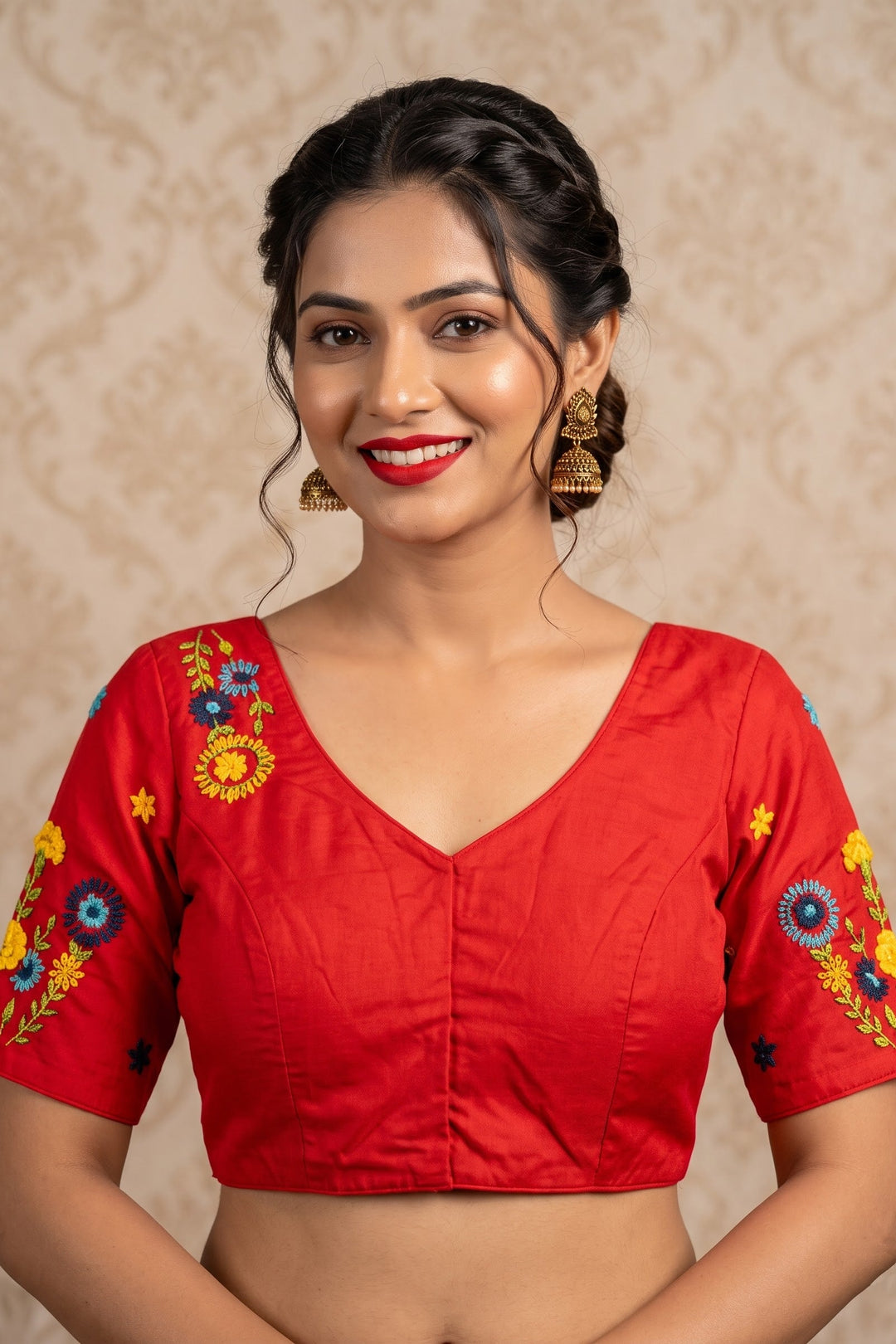 Blooming Paradise – Handstitched Designer Blouse