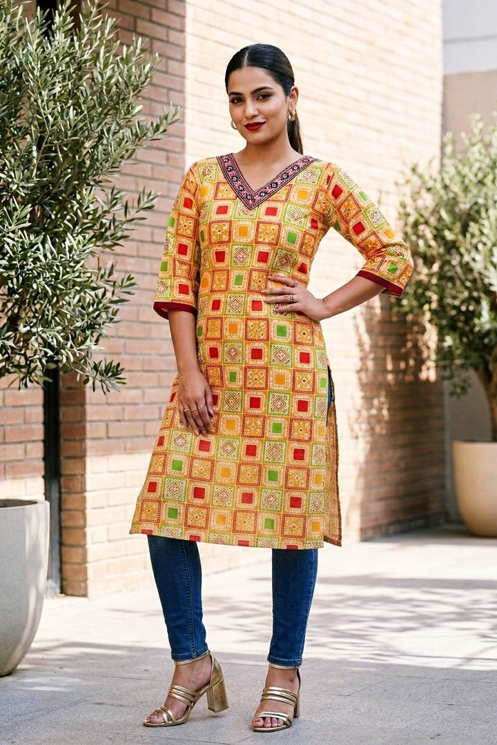 The Geometric Glee Cotton Kurti