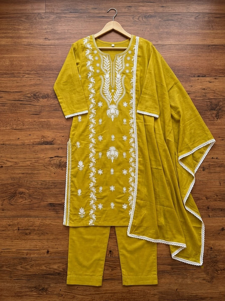 The One and Only - Chikankari Embroidered Cotton Kurti Set