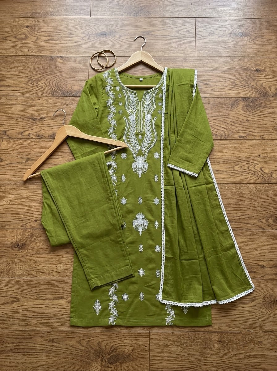 The One and Only - Chikankari Embroidered Cotton Kurti Set