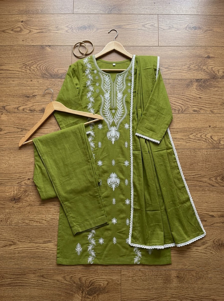 The One and Only - Chikankari Embroidered Cotton Kurti Set
