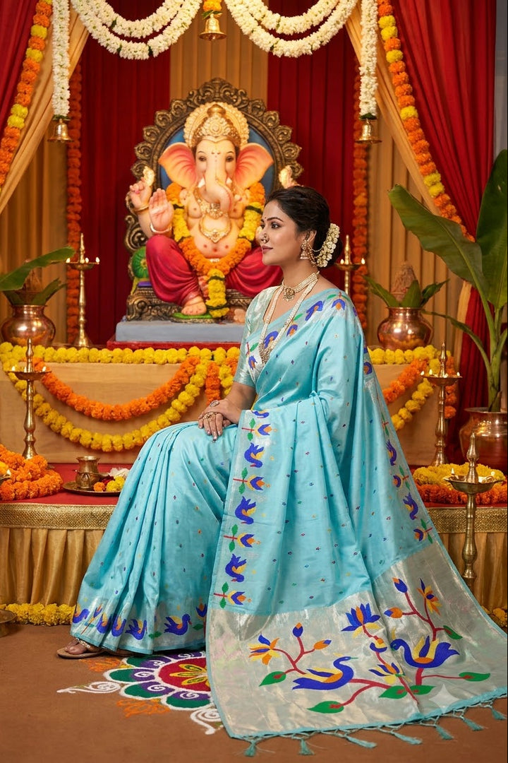 Meherika Khadi Silk Saree With Minakari Zari Border & Designer Zari Pallu