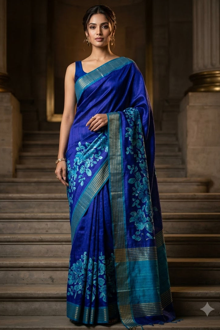 Golden Wand Ghicha Tussar Silk Saree