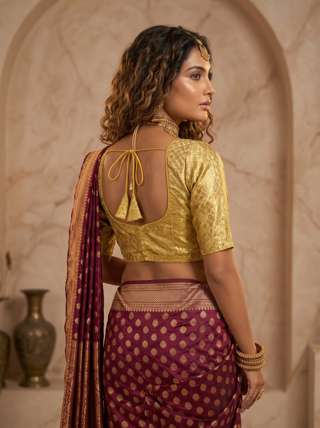 Golden Shine Brocade Blouse