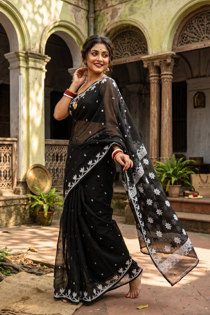Uro Chithi Dhakai Jamdani Saree