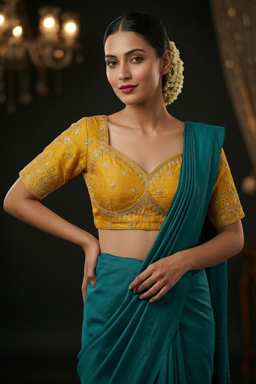 Yellow Serenity Fancy Silk Blouse