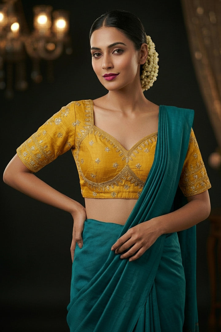 Yellow Serenity Fancy Silk Blouse
