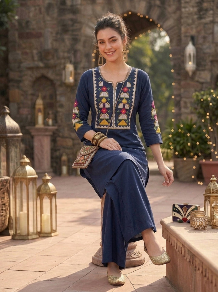 Celestial Charm Cotton Kurti Set