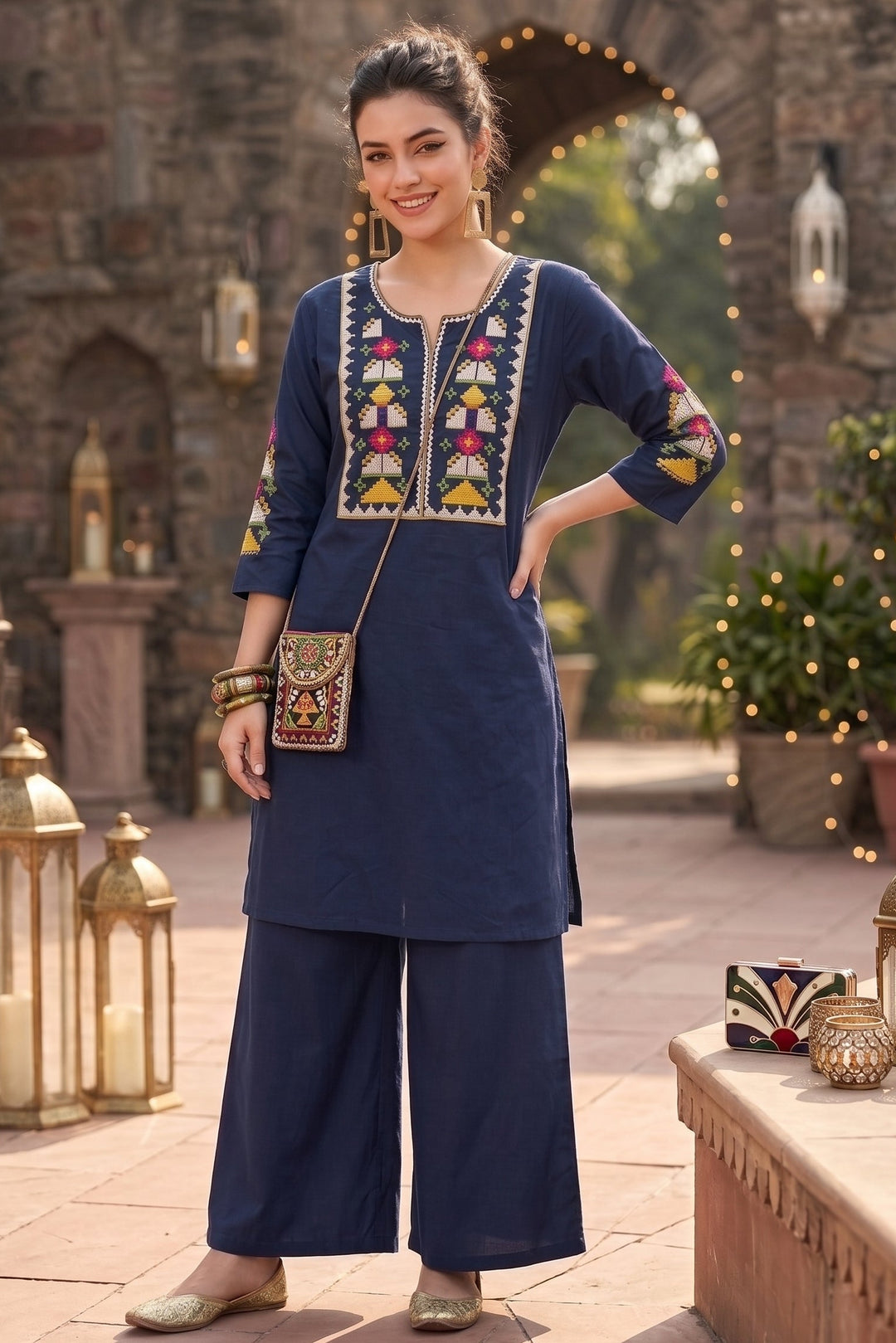 Celestial Charm Cotton Kurti Set