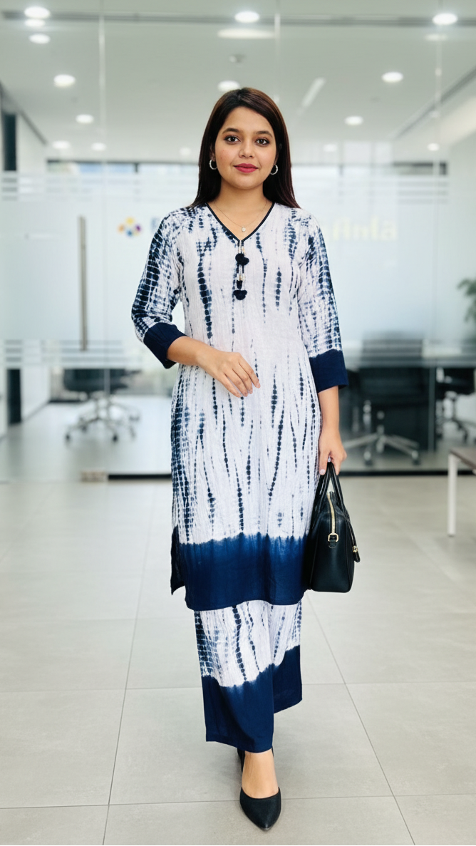 From Office To Casual- Vibrant Kurti Set