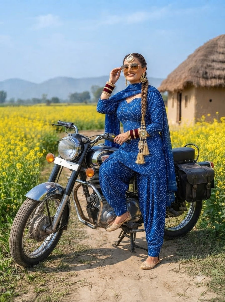 Desi Dil – Premium Cotton Bandhani Kurti Set