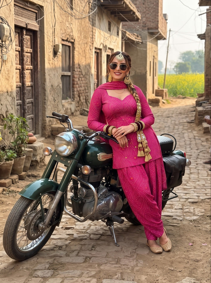 Desi Dil – Premium Cotton Bandhani Kurti Set