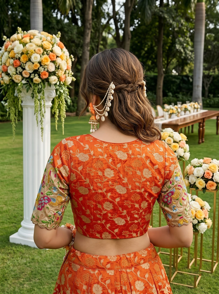 Language of Flowers – Designer Tissue Jacquard Blouse
