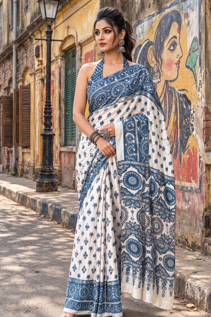Pretty Obsession Modal Silk Saree With Mirror Work