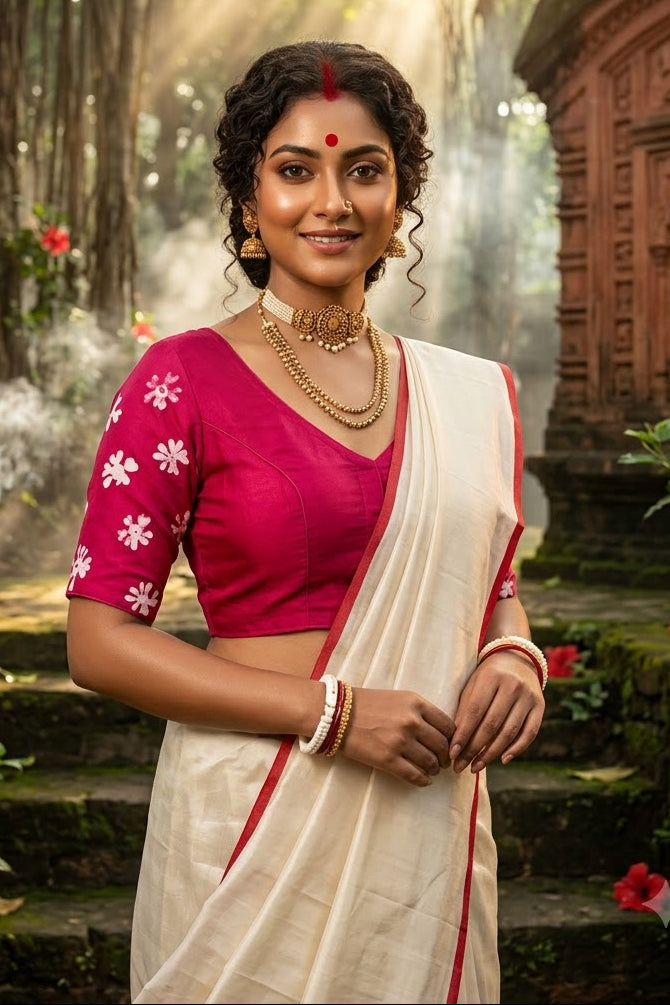 Mahishasuramardini Batik Silk Blouse