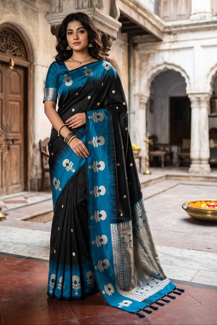 Divine Glance Banarasi  Ikkat Silk ( Semi ) Saree