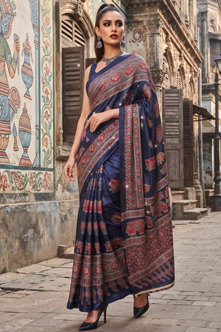 Pretty Obsession Modal Silk Saree With Mirror Work