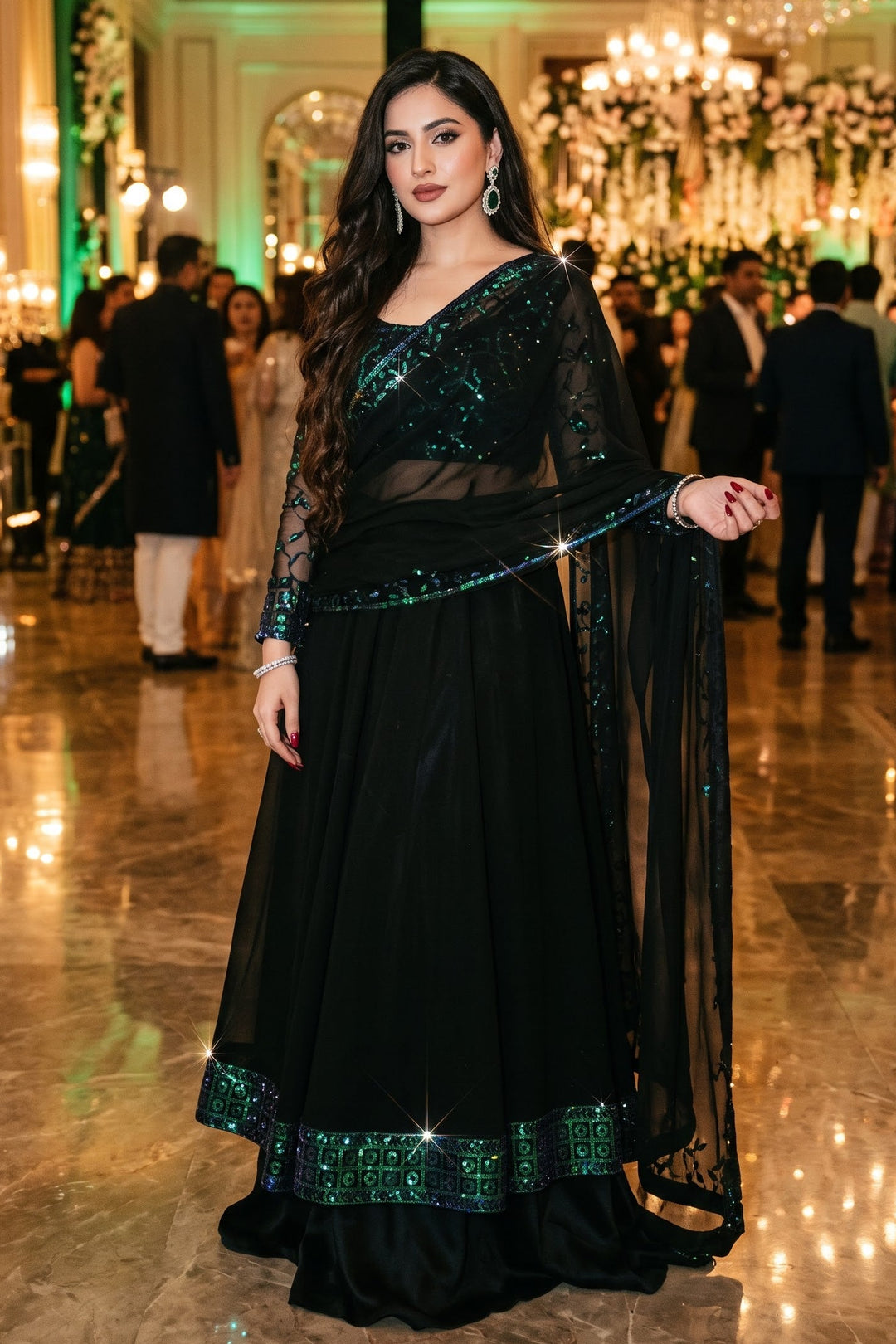 Sham-e-Gulab Georgette Gown Set