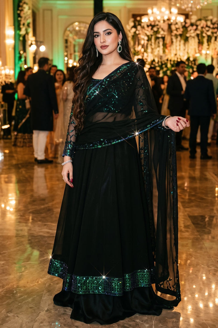 Sham-e-Gulab Georgette Gown Set