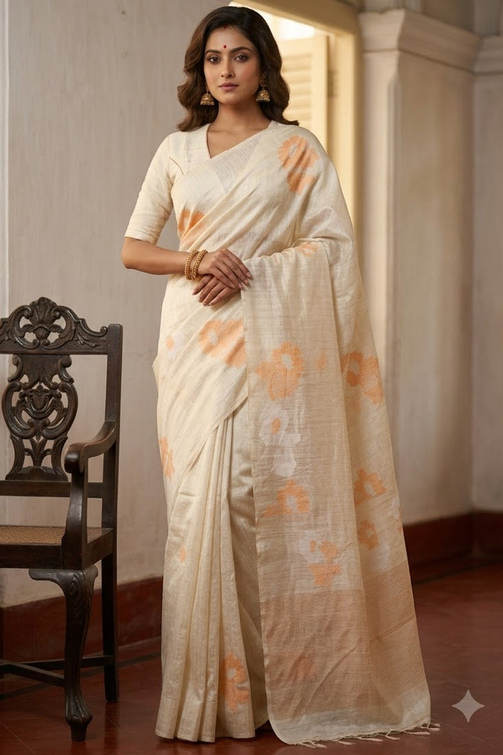 Agomoni Aabha – Soft Pure Matka Jamdani Saree