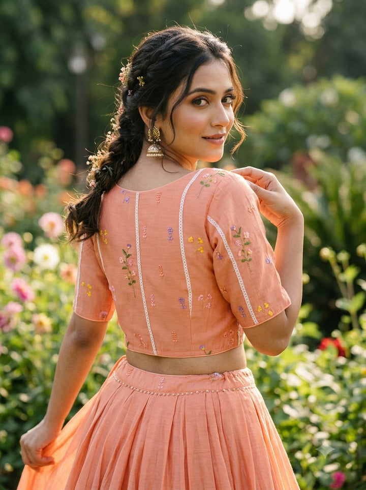 Eden Blossom Chanderi Silk Embroidered Blouse