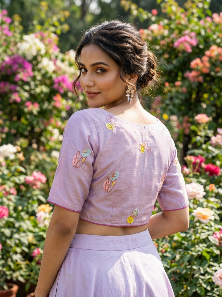 Behind Every Smile Chanderi Silk Embroidered Blouse