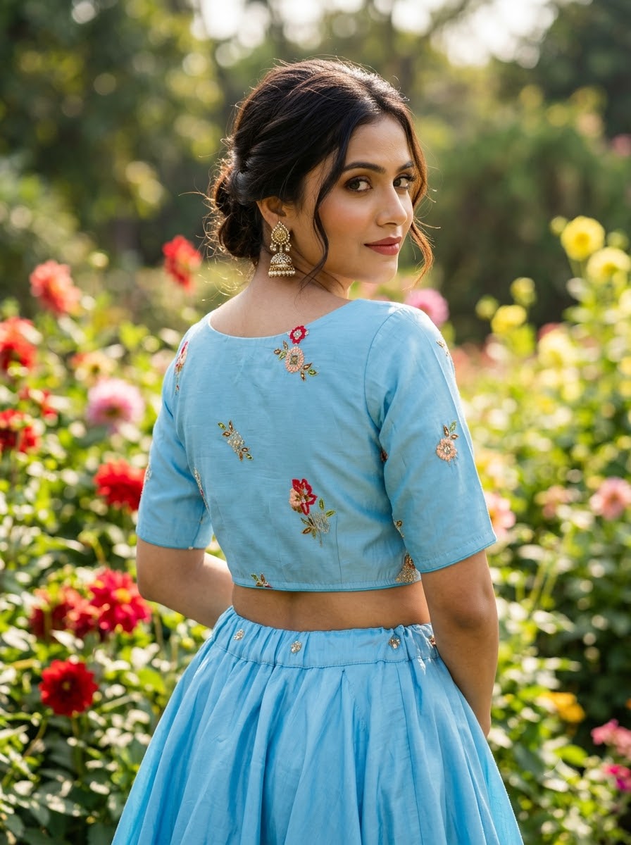 Behind Every Smile Chanderi Silk Embroidered Blouse