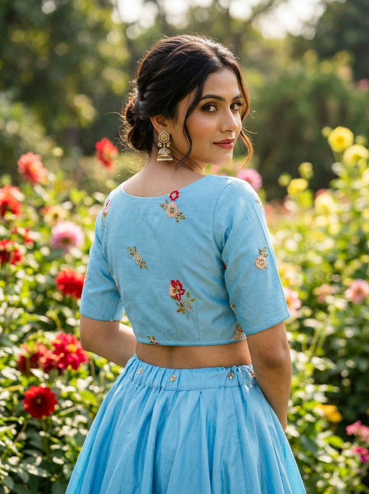 Behind Every Smile Chanderi Silk Embroidered Blouse