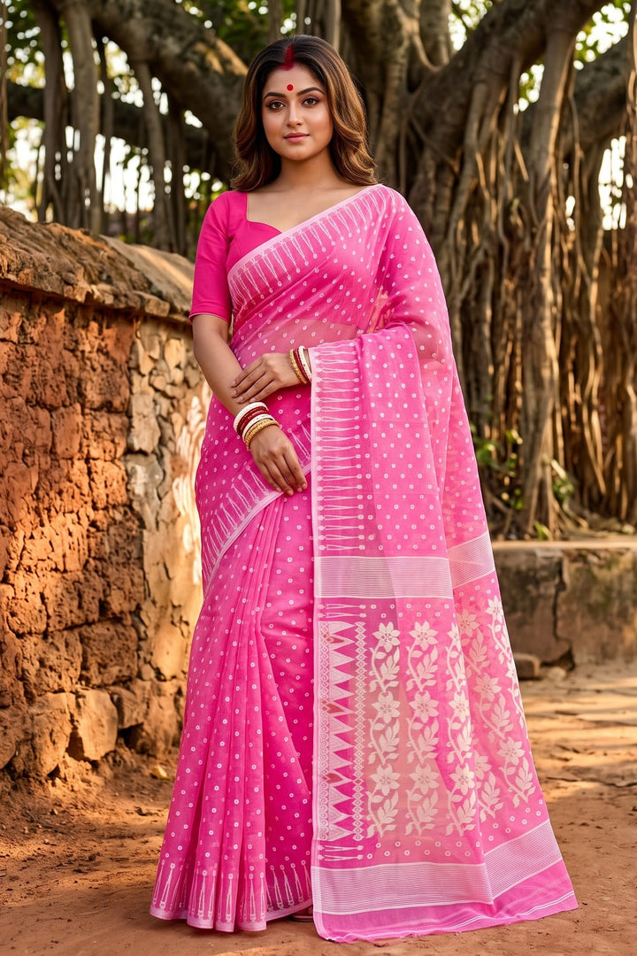 Basanti Bela Bengal Jamdani Saree