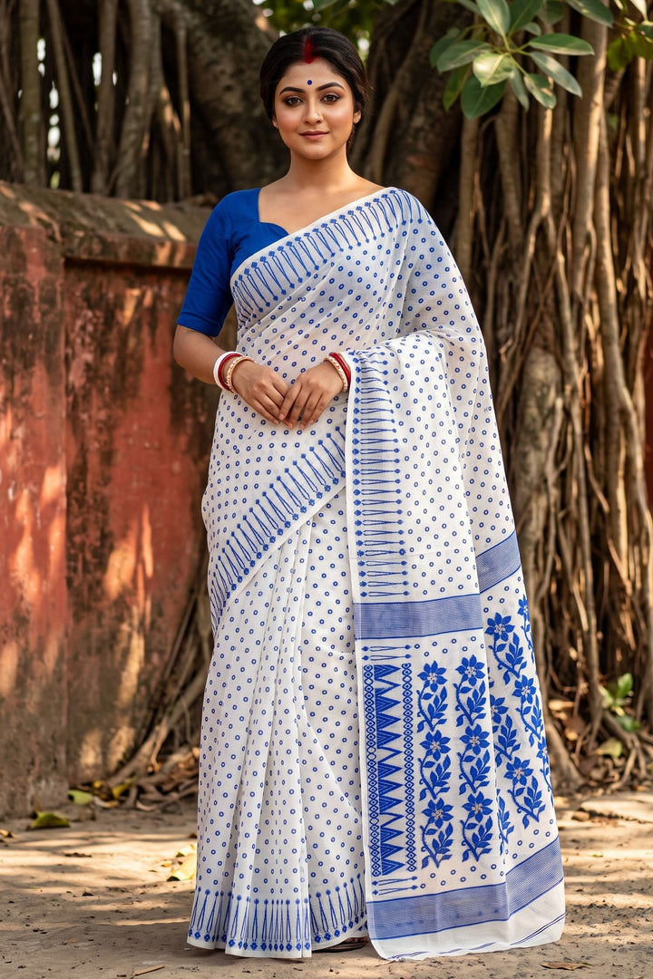 Basanti Bela Bengal Jamdani Saree