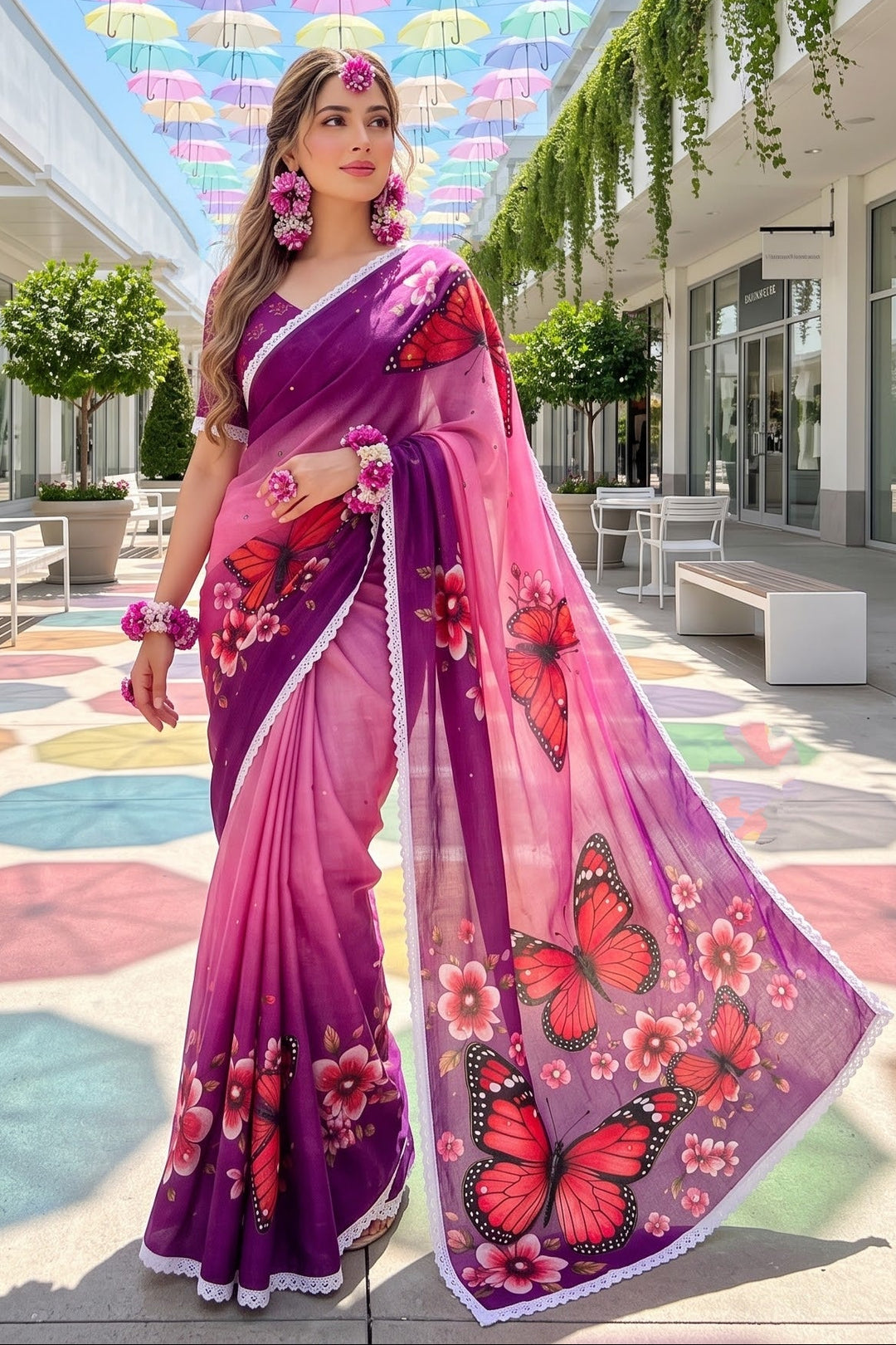 🦋 The Magic She Wears – Soft Linen Saree