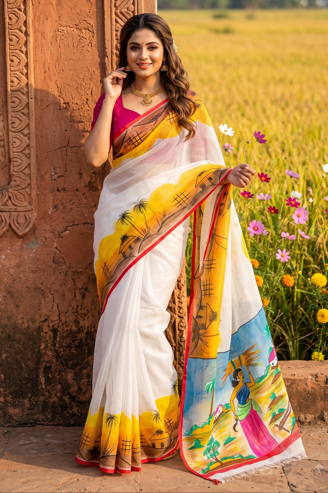 Madhumalati Hand Painted Resham Kota Saree