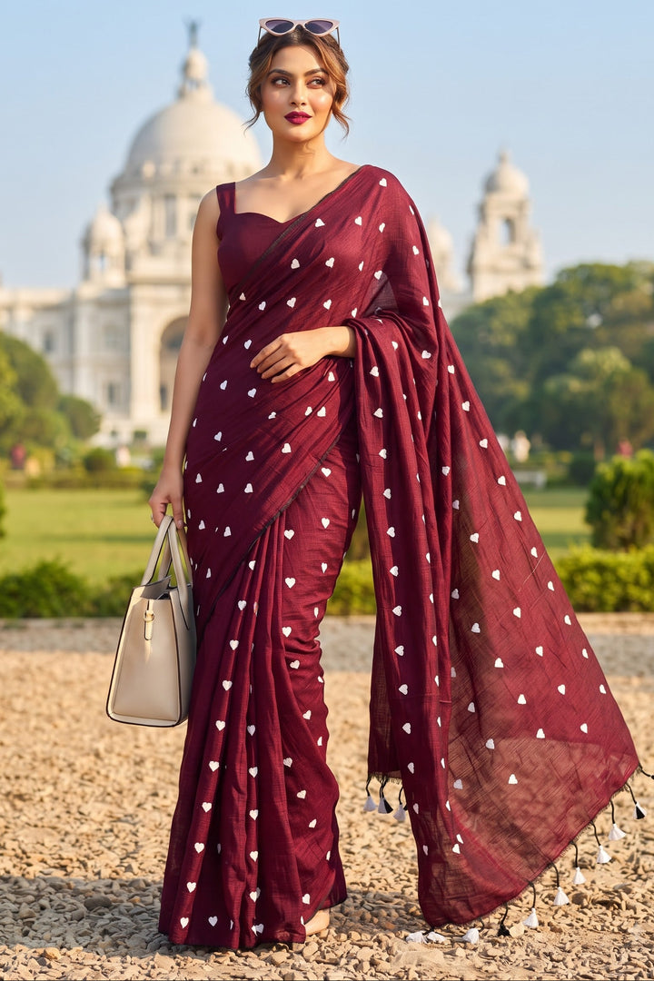 Endless Love – Khadi Cotton Embroidery Saree