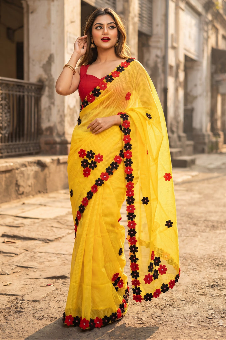Surobhilata Reshom Kota Applique Saree