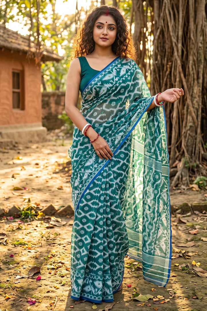 Neel Komol ( নীল কমল )Bengal Jamdani Saree