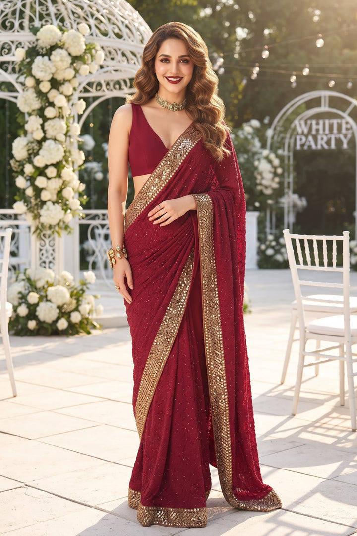 Scarlet Romance Faux Georgette Saree