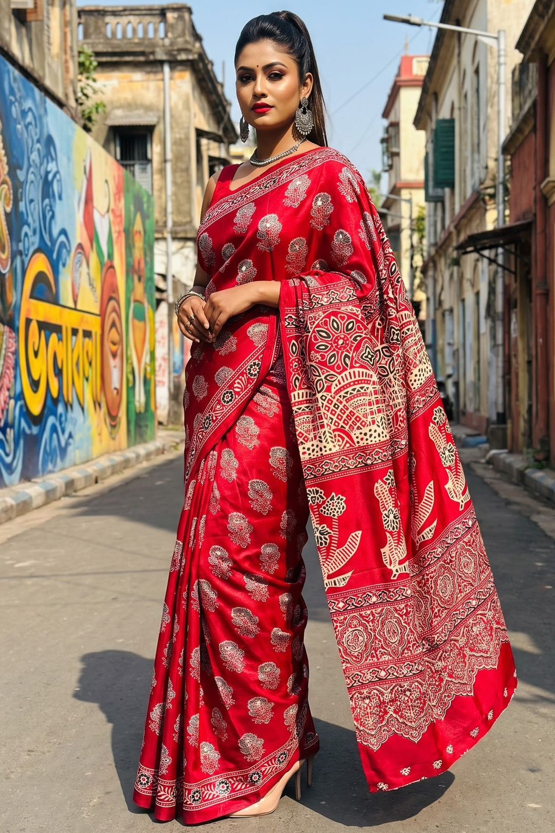 Pretty Obsession Modal Silk Saree With Mirror Work
