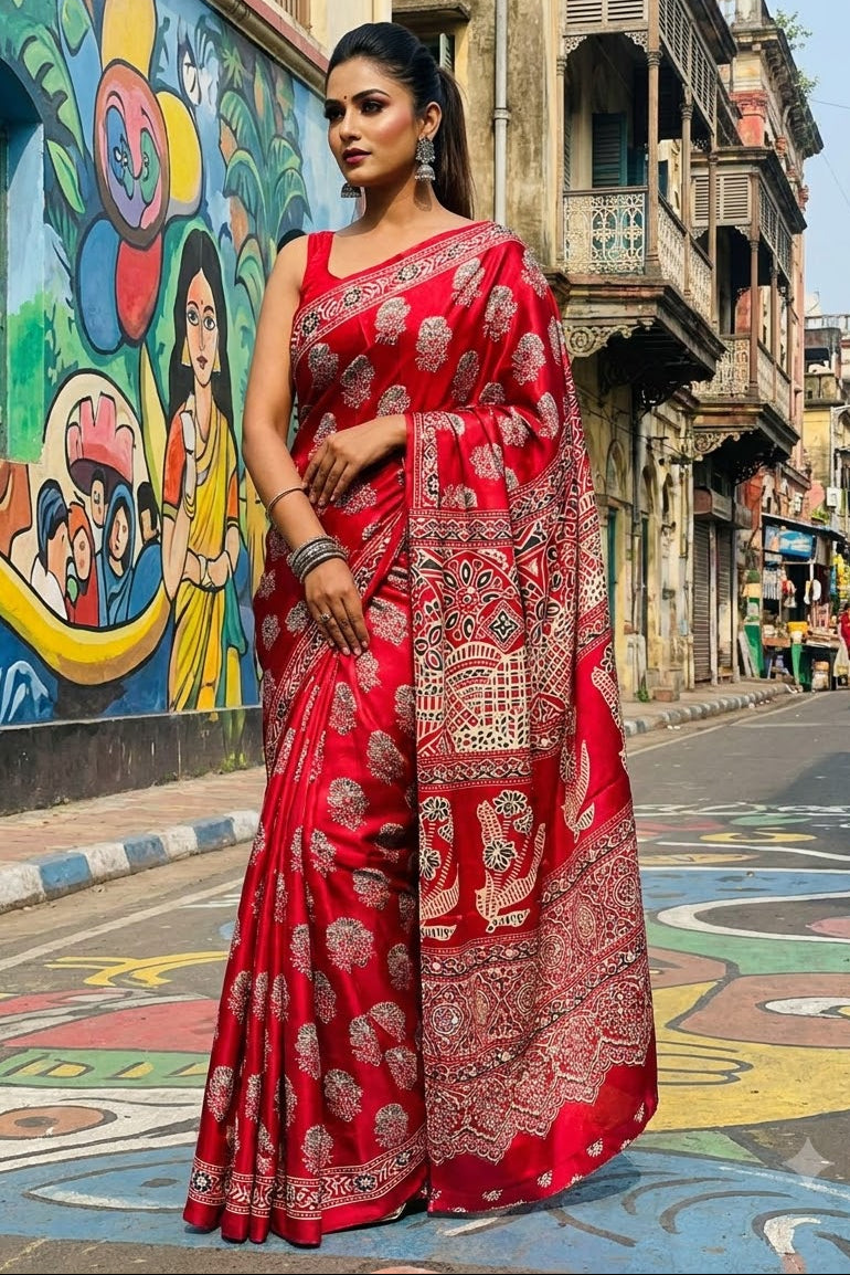 Pretty Obsession Modal Silk Saree With Mirror Work