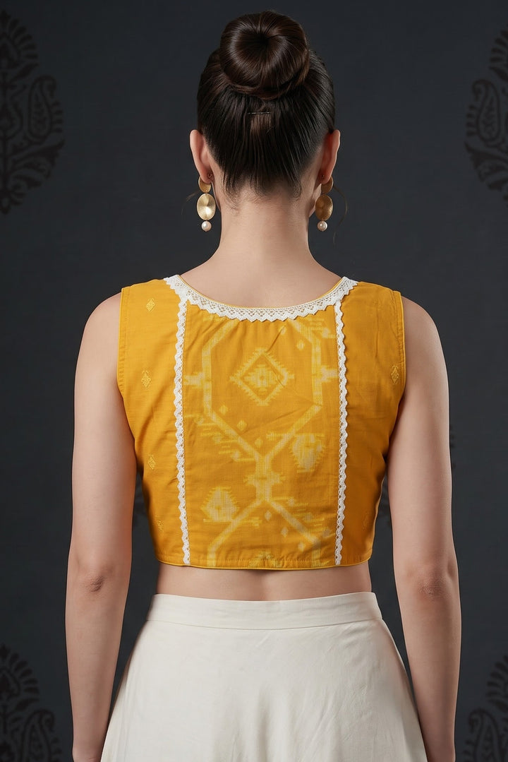 The Ancestral Muse Khadi Cotton Jamdani Woven Designer Blouse