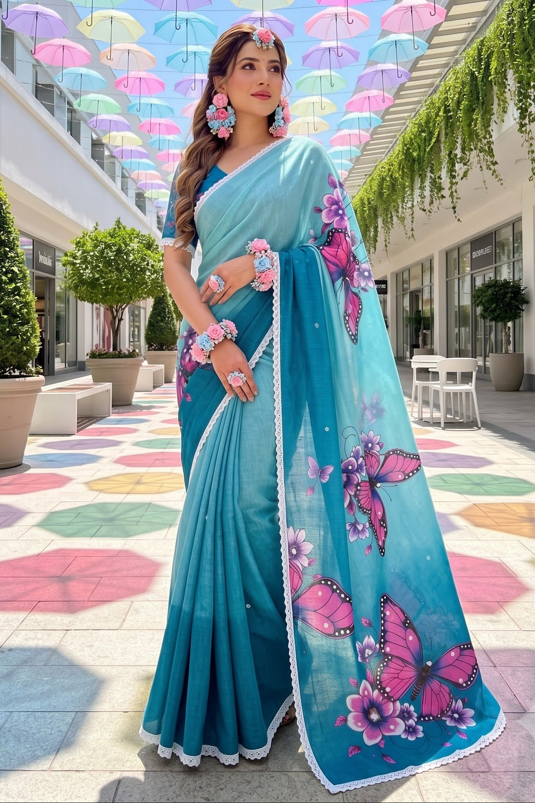 🦋 The Magic She Wears – Soft Linen Saree