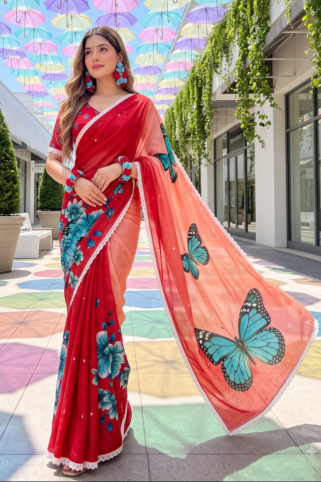 🦋 The Magic She Wears – Soft Linen Saree