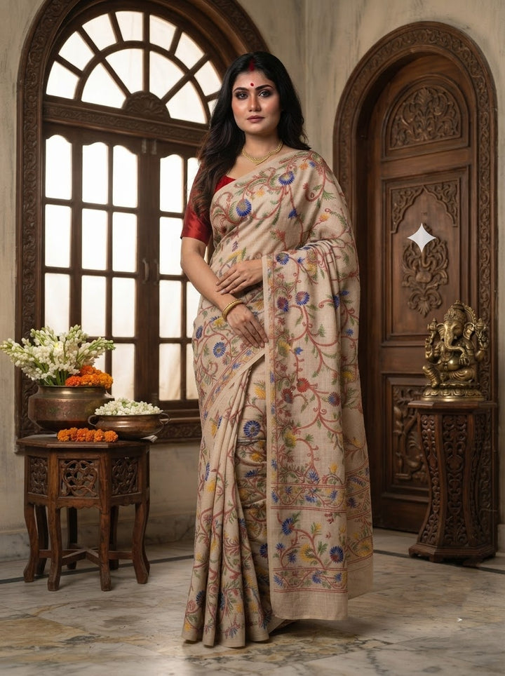 Phoollata Jamdani Exclusive Semi Tussar Jamdani Saree